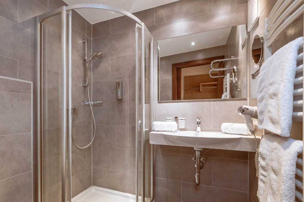 Badezimmer im Hotel Bachschmied