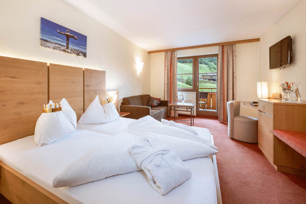 Schlafzimmer im Hotel Bachschmied am Hochkönig